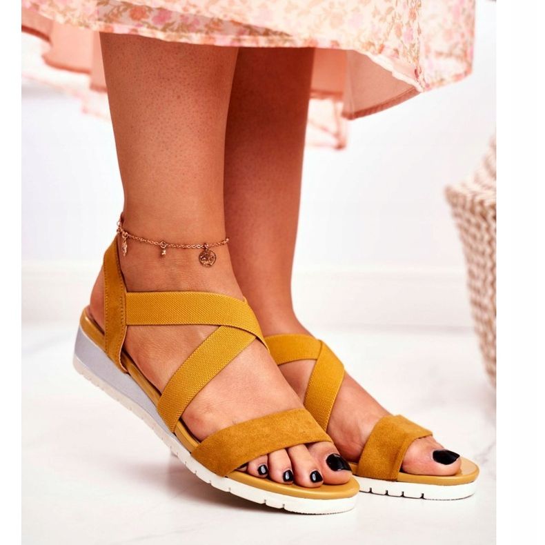 PS1 Sandale de damă On Wedge Yellow Slip-on Harper galben 1