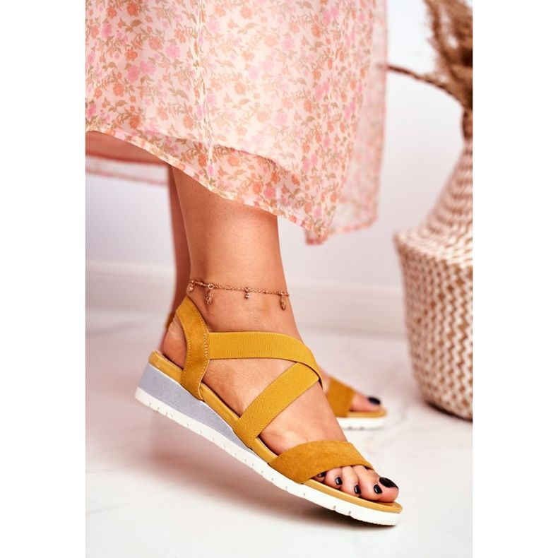 PS1 Sandale de damă On Wedge Yellow Slip-on Harper galben 2