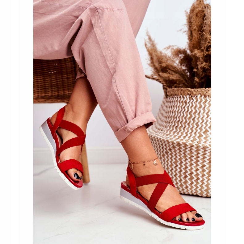 PS1 Sandale de damă On Wedge Red Slip-on Harper roșu 2