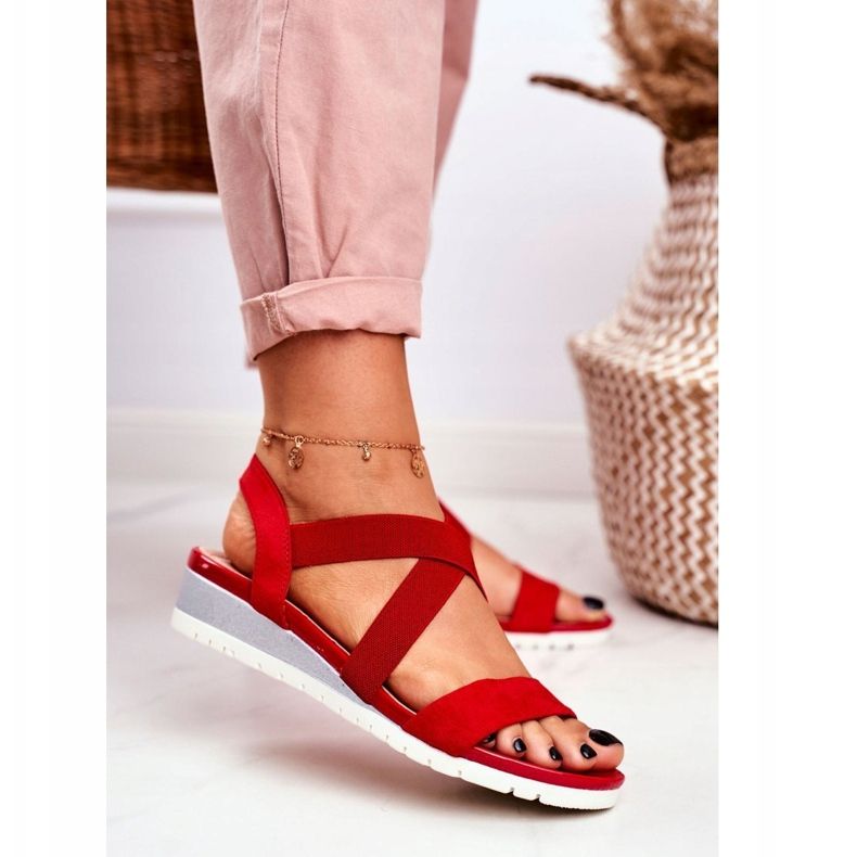 PS1 Sandale de damă On Wedge Red Slip-on Harper roșu 1