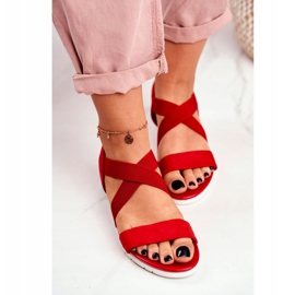 PS1 Sandale de damă On Wedge Red Slip-on Harper roșu 5