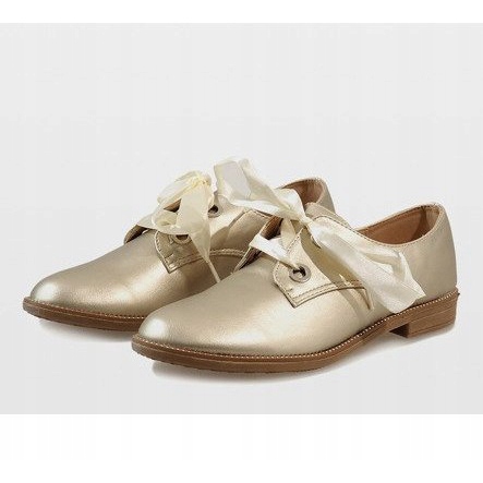 Pantofi cu șiret auriu 188-233 de aur galben 1