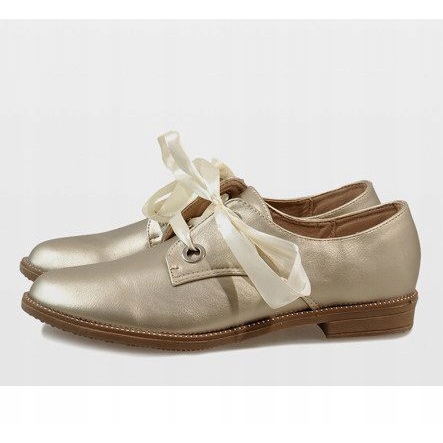 Pantofi cu șiret auriu 188-233 de aur galben 2