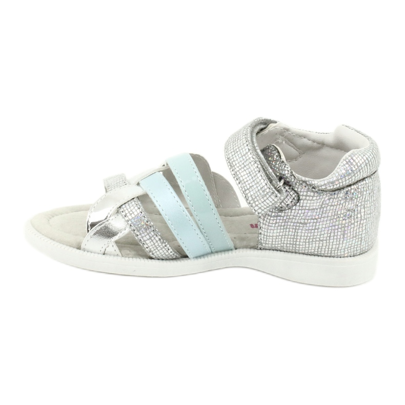 American Club Sandale pentru fete cu insert de piele GC26 argint 1