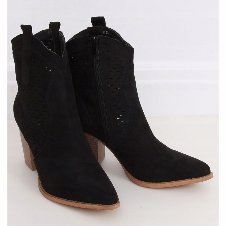 Cizme cowboy ajurate negre ZE05P Negre negru 1