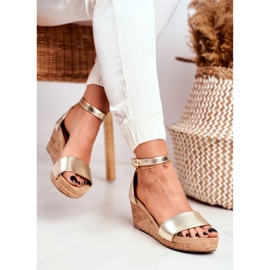 PS1 Sandale pentru femei pe Wedge Gold MarryMe de aur 2