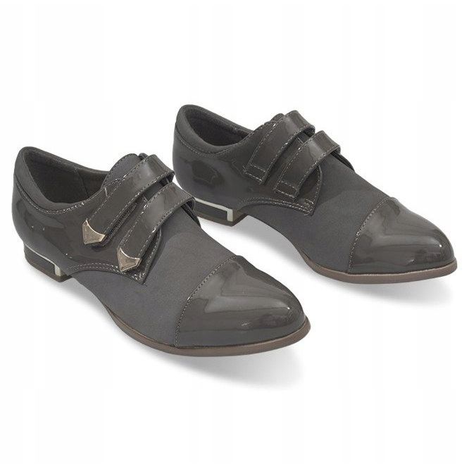Brogues Jazzówki Cu Velcro 1809 Gri 1
