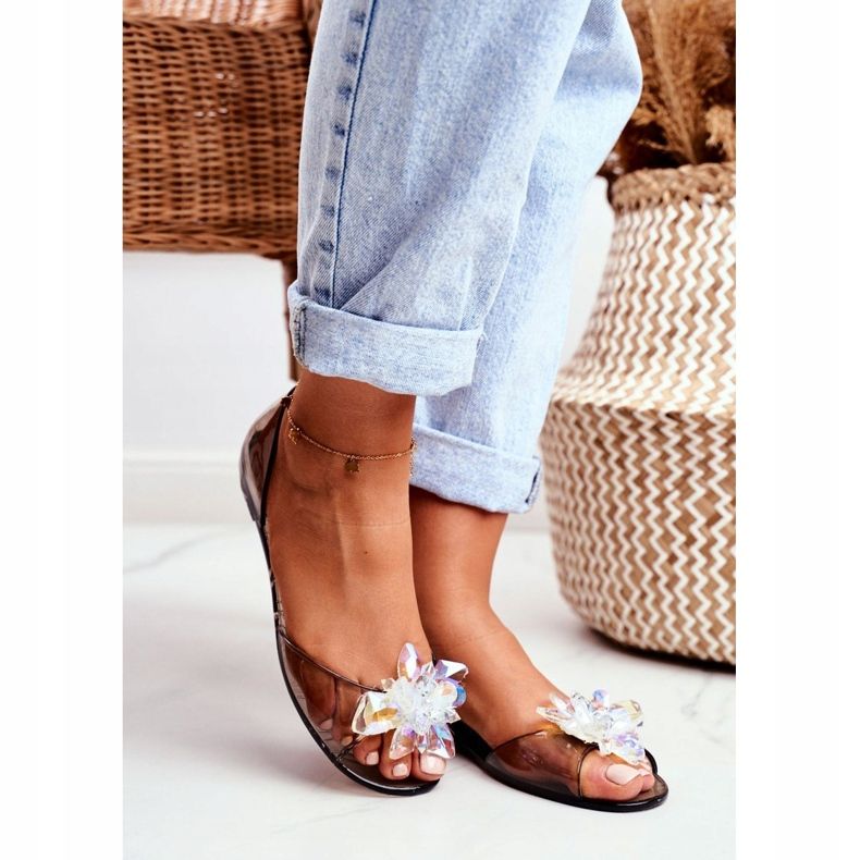 Balerini din cauciuc Cristale Meliski negre Clare negru 1