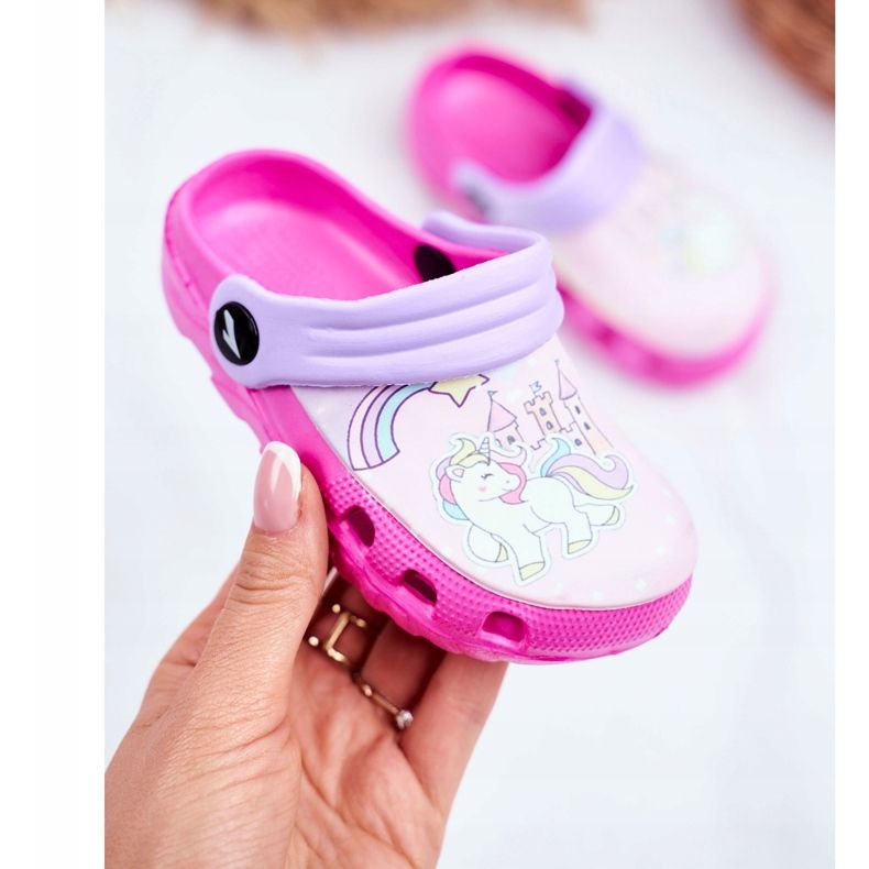 Papuci pentru copii Foam Crocs Pink Ponies Pony roz 2