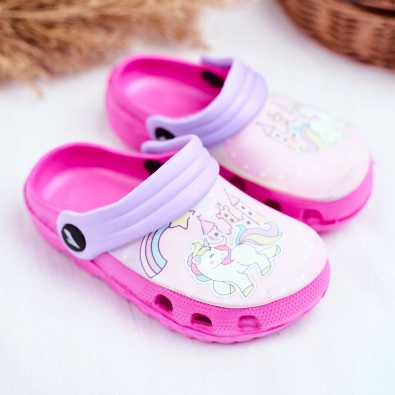 Papuci pentru copii Foam Crocs Pink Ponies Pony roz 1