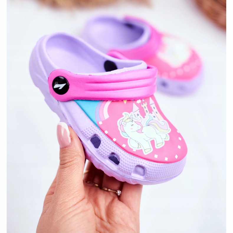 Papuci pentru copii Foam Crocs Violet Ponei Ponei 2