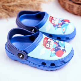 Papuci pentru copii Foam Crocs Blue Teddy Bear Pilot SuperFly albastru 2