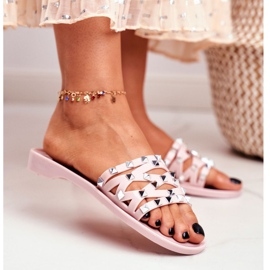 LU BOO Pantofi roz din cauciuc pentru femei 1