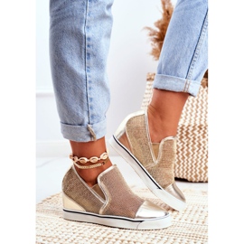 Adidași Lu Boo pentru femei, cu ochiuri aurii Morgono de aur 2