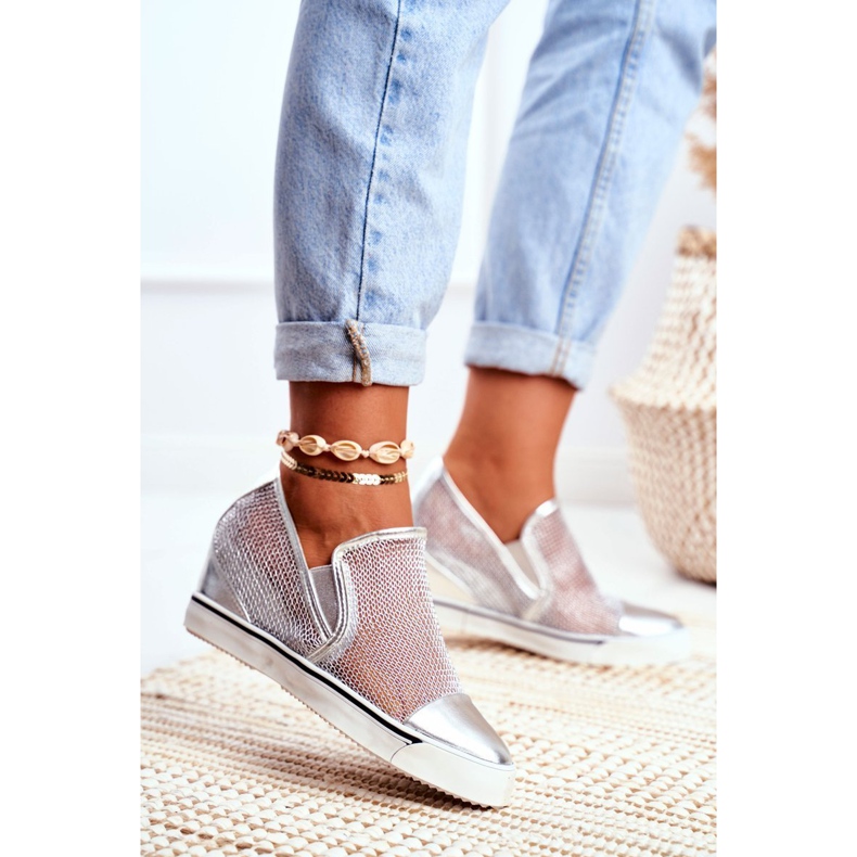 Adidași Lu Boo pentru femei, cu plasă argintie Morgono gri 1 Adidași Lu Boo pentru femei, cu plasă argintie Morgono gri 1