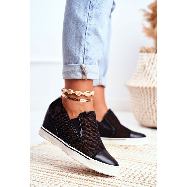 Adidași de damă Lu Boo cu plasă Morgono negru 1