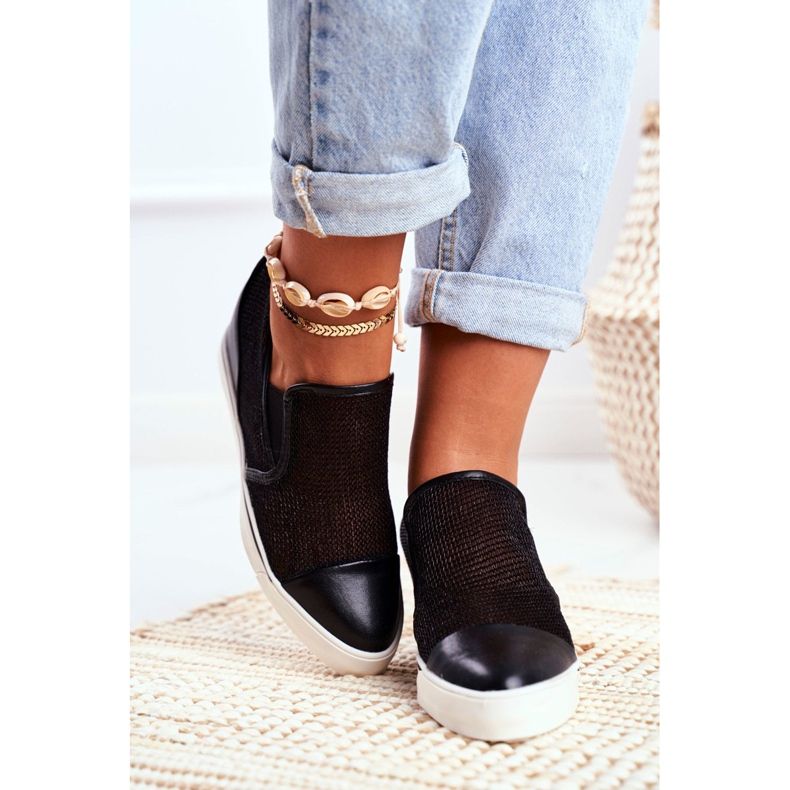 Adidași de damă Lu Boo cu plasă Morgono negru 2