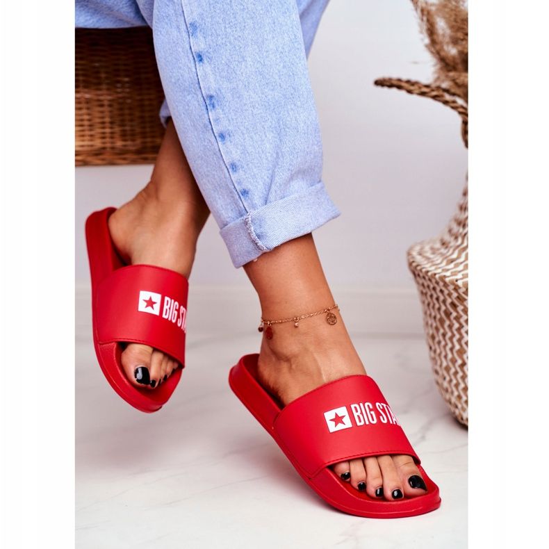 Papuci de damă Big Star Red GG274041 roșu 2