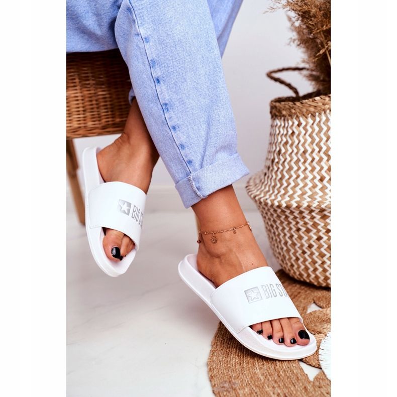 Papuci de damă Big Star Classic White GG274044 alb 2