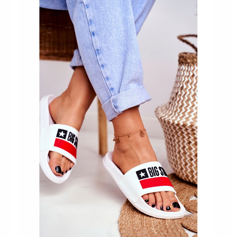 Papuci de damă Big Star Classic White GG274047 alb 2