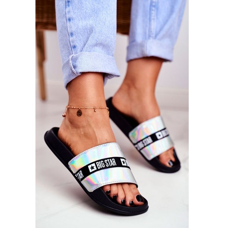 Papuci de damă Big Star Silver Holo GG274005 gri 1