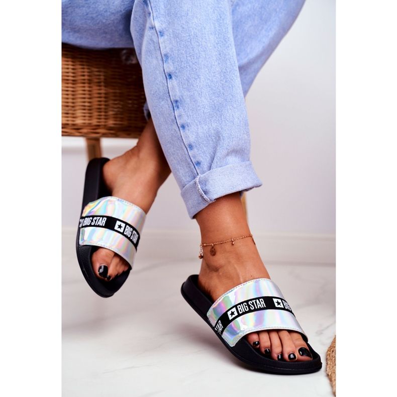 Papuci de damă Big Star Silver Holo GG274005 gri 2