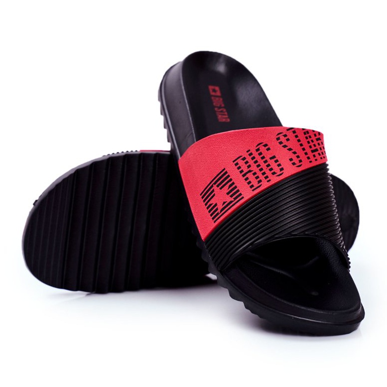 Papuci bărbați Big Star Rubber Black GG174913 negru roșu 1
