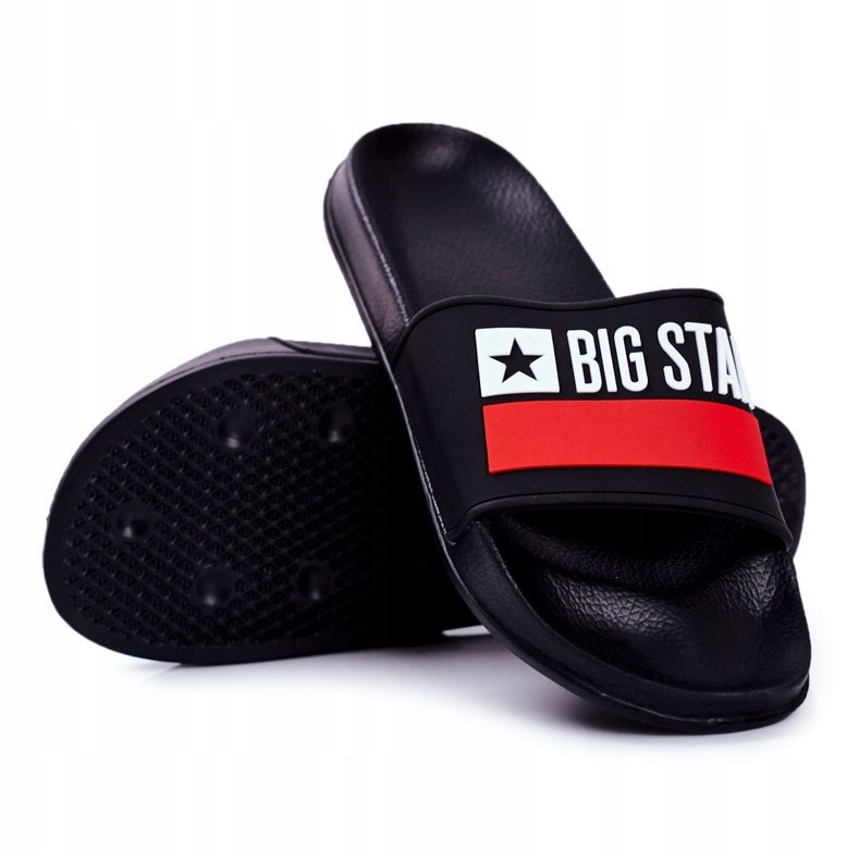 Papuci bărbați Big Star Classic Black GG174936 alb negru roșu 1