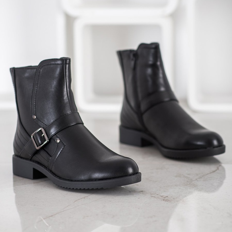 J. Star Cizme cu toc plat negru 1 J. Star Cizme cu toc plat negru 1