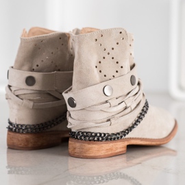 Bella Paris Cizme cu dungi decorative bej 1