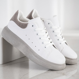 SHELOVET Adidași pe platforma gri alb 2