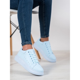 SHELOVET Adidași albaștri pe platformă albastru 2