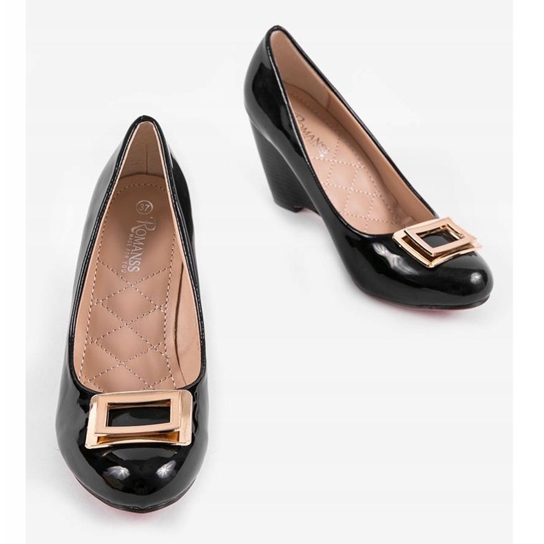 Pompe cu pană neagră cu cataramă 0089-1 negru 2