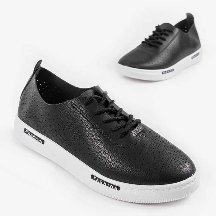Adidași de sport ajurati QW8368-1 negri negru 1