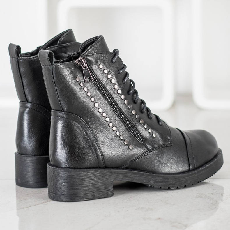 J. Star Muncitori calzi cu pietre de stras negru 1