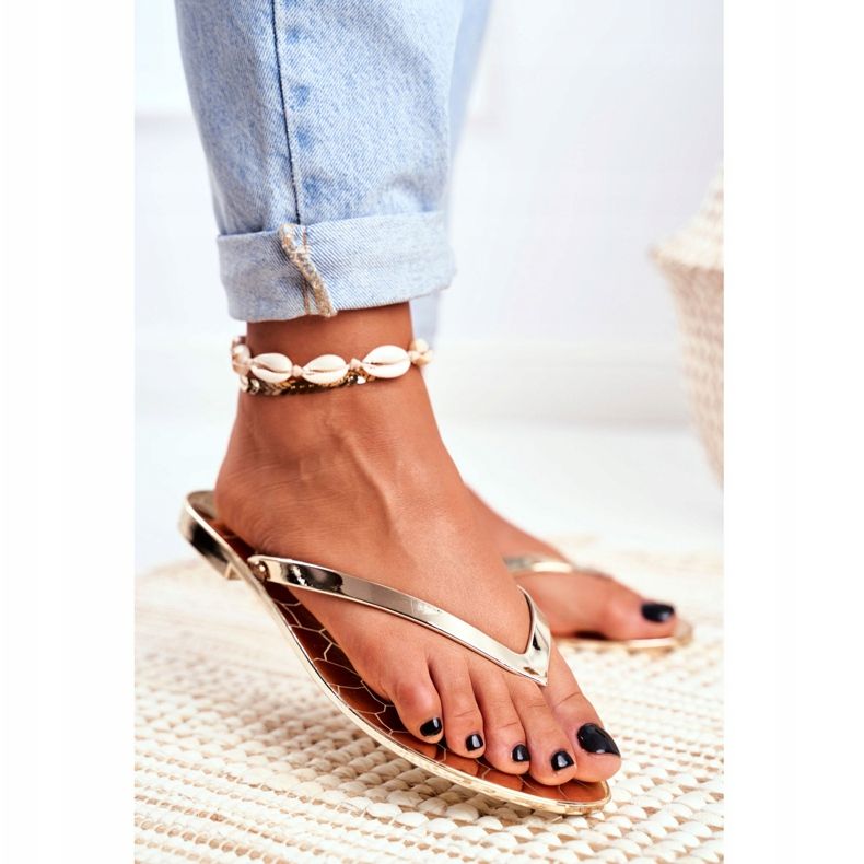 Lu Boo Flip-flops Metallic Gold Eltoro Ii gat. de aur 2