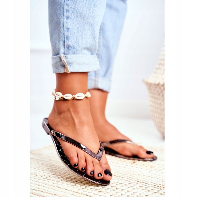 Lu Boo Flip-flops Metallic Pewter Eltoro Ii gat. negru gri 2