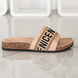 Evento Papuci de cristal frumoși bej 1