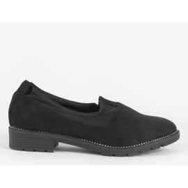 Pantofi negri alunecați cu un elastic 240-1 negru 1