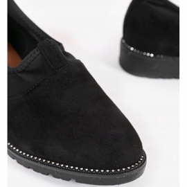 Pantofi negri alunecați cu un elastic 240-1 negru 2