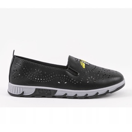 Adidași negri cu deschidere cu imprimeu JH81172-3 negru 1