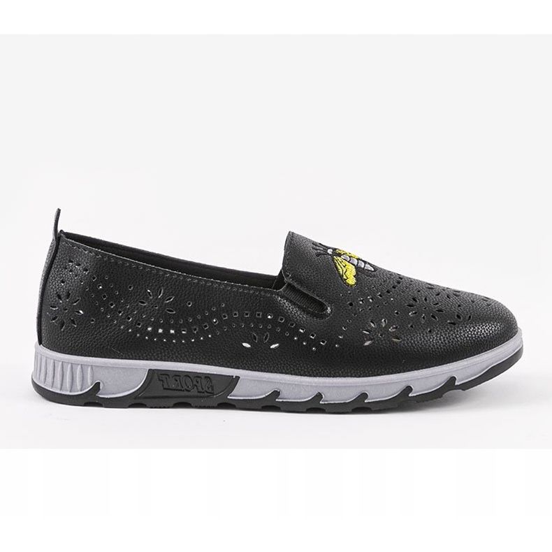 Adidași negri cu deschidere cu imprimeu JH81172-3 negru 1