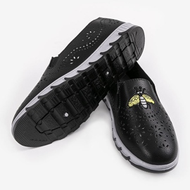 Adidași negri cu deschidere cu imprimeu JH81172-3 negru 2