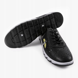 Adidași negri cu deschidere cu o amprentă JH81171-3 negru 2 Adidași negri cu deschidere cu o amprentă JH81171-3 negru 2