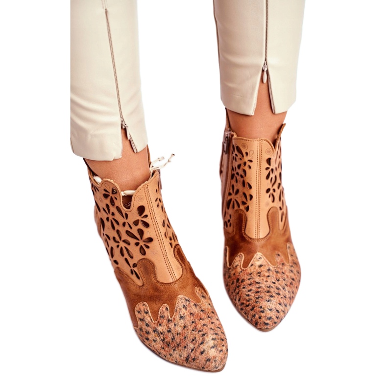 Cizme pentru femei cu toc înalt Maciejka Spring Red 04369-29 bej multicolor 2