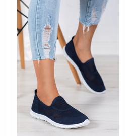 Bona Slipons ajurati albastru 3