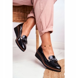 Vinceza Mocasini negri dama lăcuți pe pană Abba negru 2