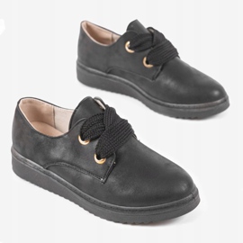 Adidași negri pe pană H-18 negru 1