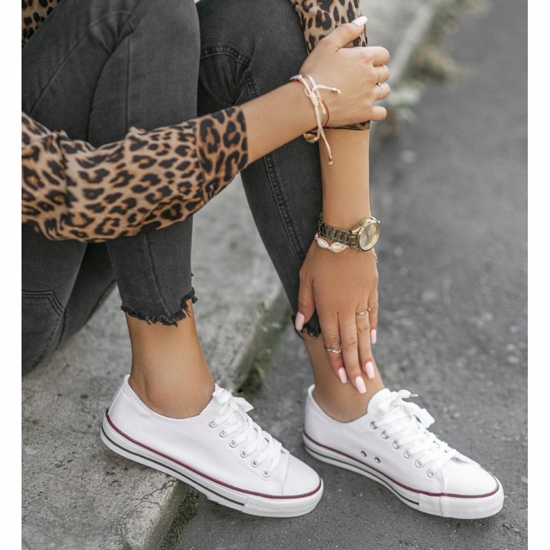 Adidași clasici albi pentru femei TH68-1 1