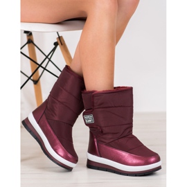 GOLL Cizme de zăpadă burgundă cu velcro roșu 1 GOLL Cizme de zăpadă burgundă cu velcro roșu 1